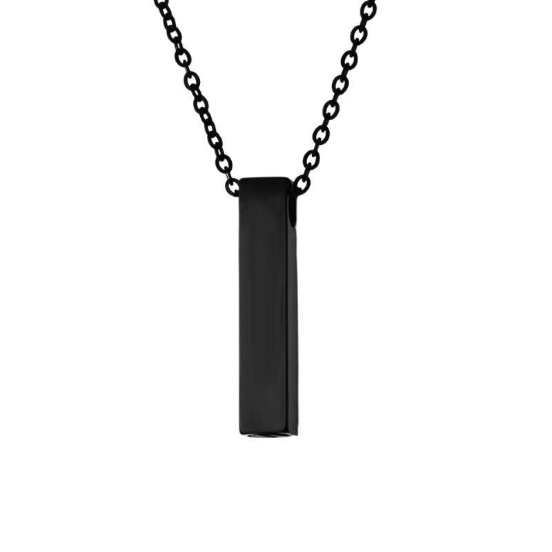 3D Engraved Bar Necklace - Personalized Elegance 