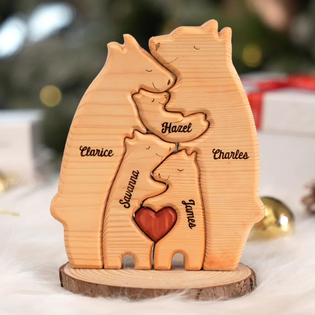 Puzzle familiar de madera personalizado